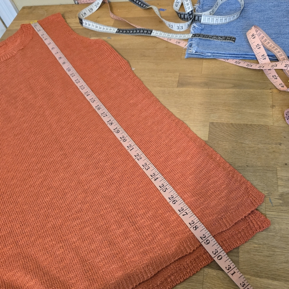 Women's Boho Sleeveless Knit Sweater Tank Top Sleeveless Side Slit M - Picture 12 of 13